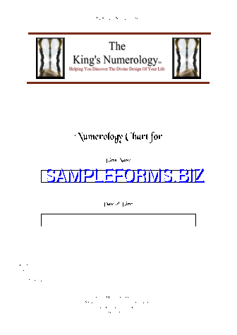 The King's Numerology Chart pdf free